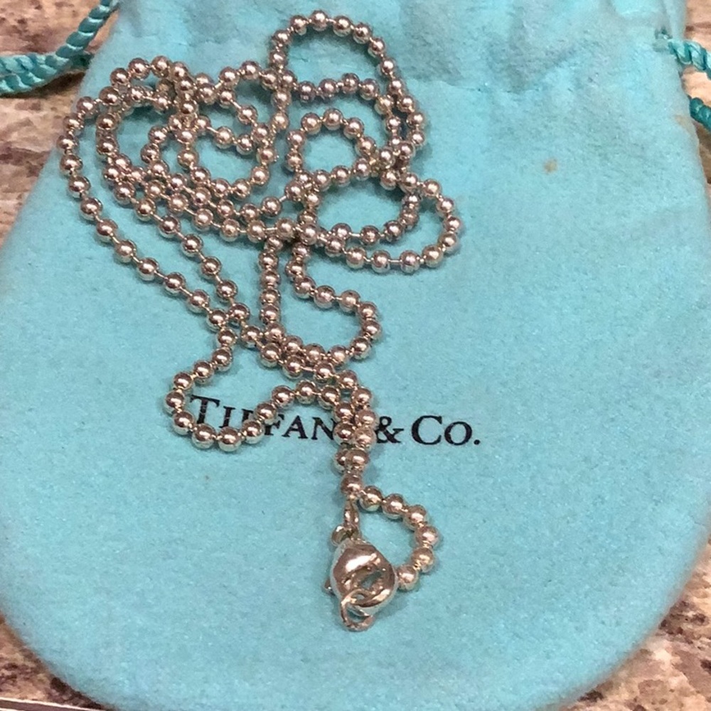 Never worn, Tiffany sterling silver beaded chain